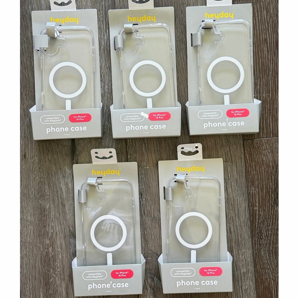 heyday 5 Pack Clear MagSafe Phone Cases for iPhone 16 Plus New In Box